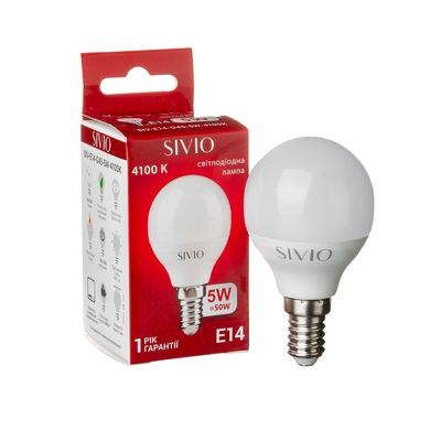 фото LED лампочка Sivio E14 G45 5вт 4100К