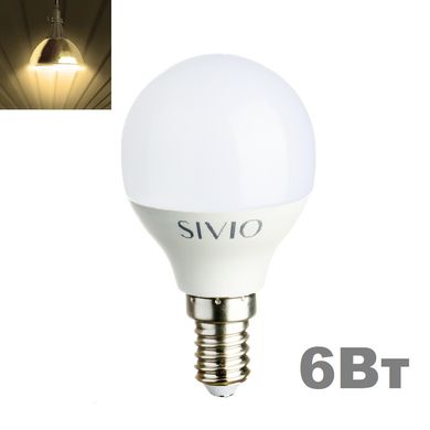 фото LED лампочка Sivio E14 G45 6вт 3000К