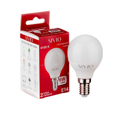 фото LED лампочка Sivio E14 G45 6вт 4100К