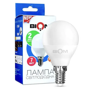 фото LED лампочка Biom E14 G45 7вт 3000К