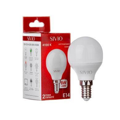 фото LED лампочка Sivio E14 G45 8вт 4100К