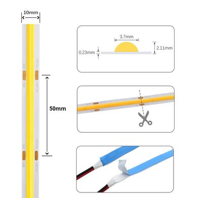 фото LED стрічка Biom COB 12в нейтральний