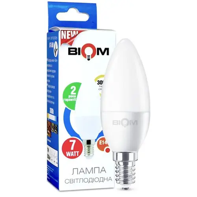 фото LED лампочка Biom E14 C37 7вт 3000К