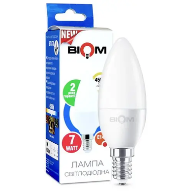 фото LED лампочка Biom E14 C37 7вт 4500К