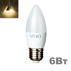 фото LED лампочка Sivio E27 C37 6вт 3000К
