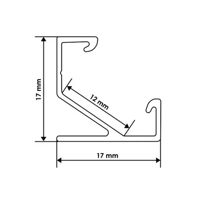 фото Кутовий профіль ЛПУ-17 анод 1м Білий + матовий розсіювач
