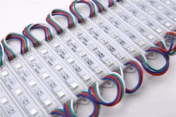 фото LED модуль 12v SMD 5050 3led RGB